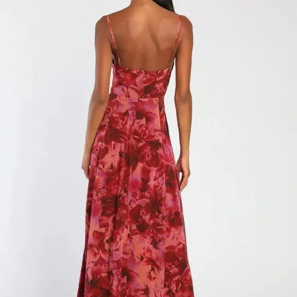 Lulu's Red Sleeveless Maxi Dress with Slit - Picture 2 of 10